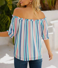 Load image into Gallery viewer, Off the Shoulder Striped Top