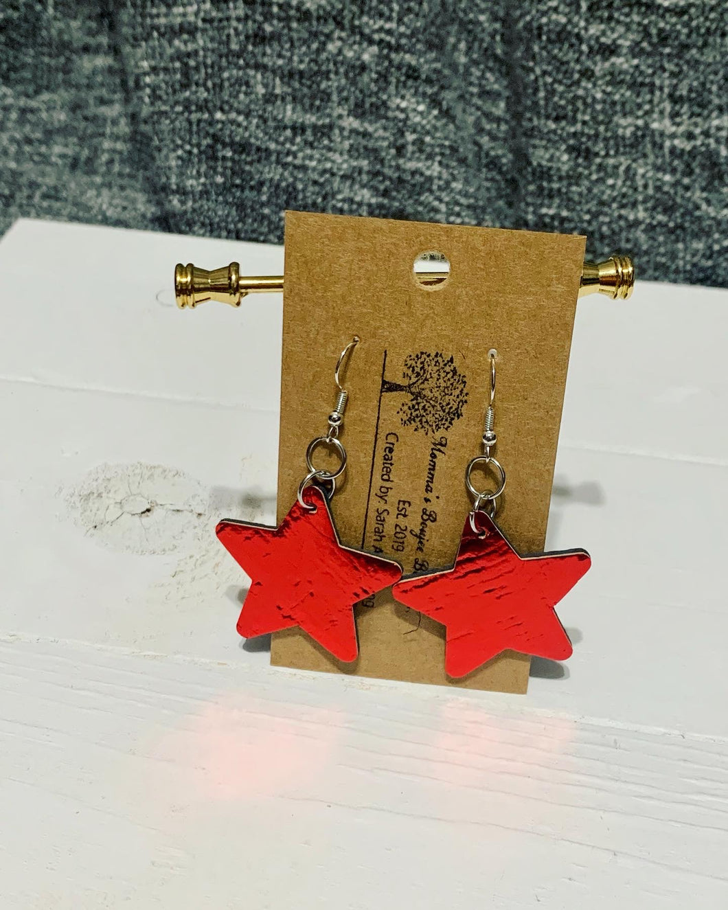 Red Metallic Cork Star