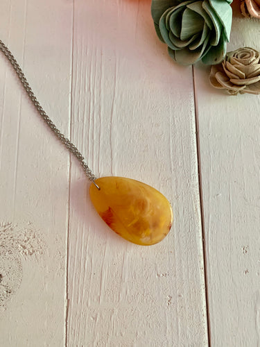 Mustard long teardrop Necklace