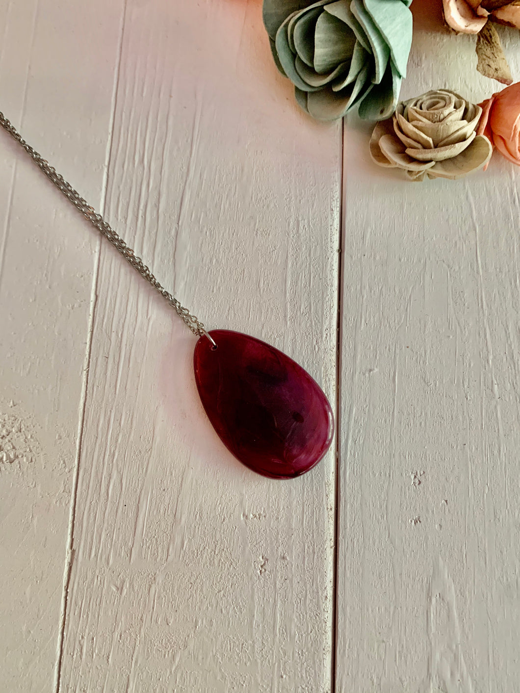 Deep Purple long teardrop Necklace