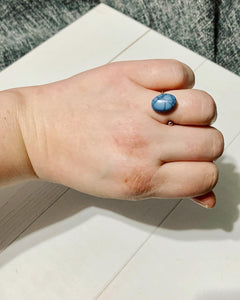 Periwinkle faux turquoise adjustable ring