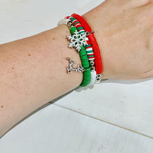 Christmas Heishi Bracelet Set of 3