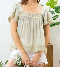 Load image into Gallery viewer, Flowy Crochet Blouse (2 color variations)