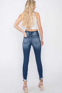 High Rise Distressed Skinny Denim