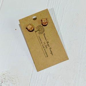 Woodland Winter Owl studs