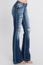 Load image into Gallery viewer, Midrise Distressed Flare Denim