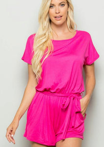 Hot Pink Keyhole Romper