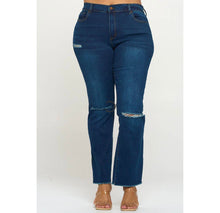 Load image into Gallery viewer, High Rise Distressed Boot Cut Denim