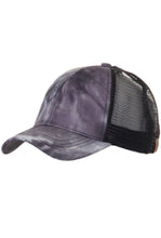 Load image into Gallery viewer, C.C. Tie Dye Pony Trucker Hat (multiple colors)