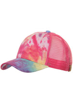 Load image into Gallery viewer, C.C. Tie Dye Pony Trucker Hat (multiple colors)