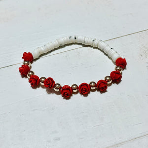 Red Roses Heishi Bracelet